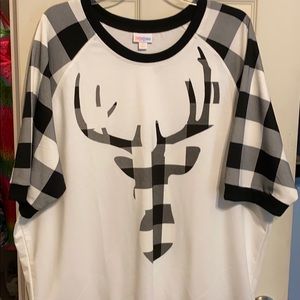 LuLaRoe 3xl Jane black and white deer head